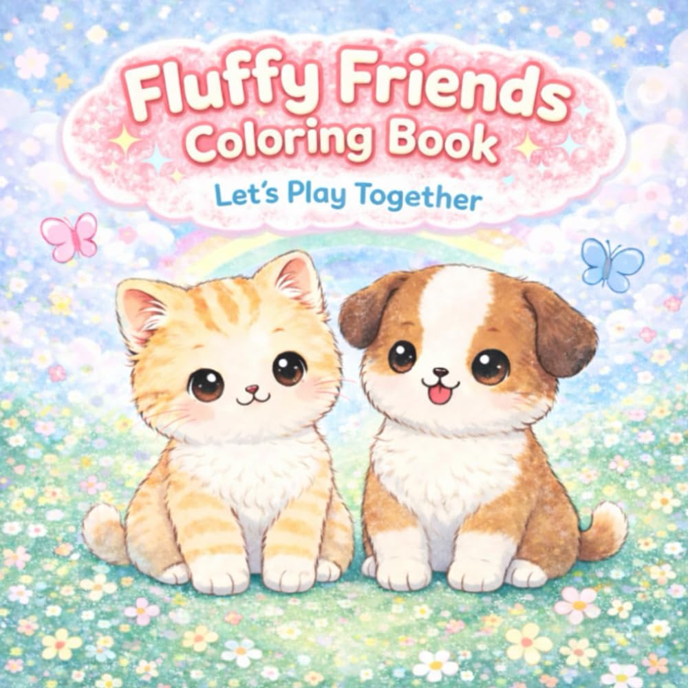 Fluffy Friends Coloring Book: Let’s Play Together