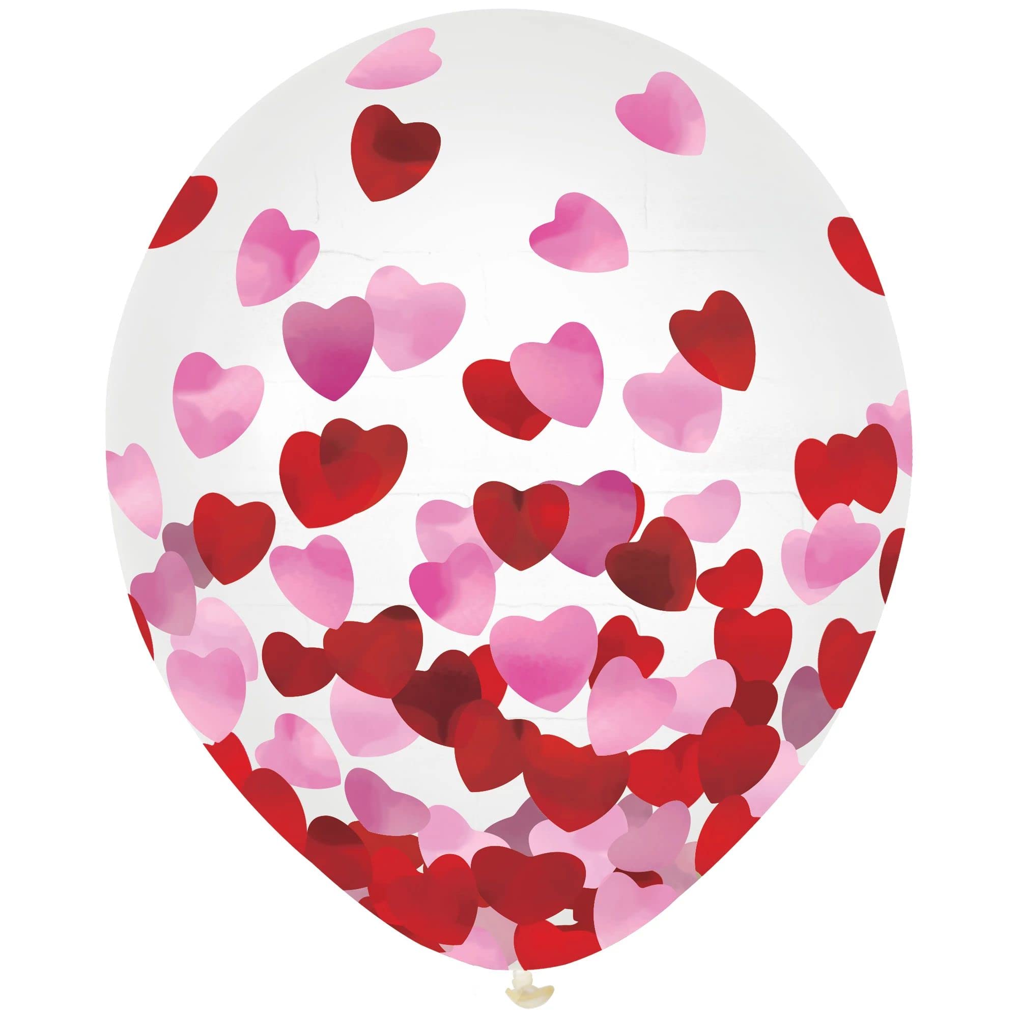 Amscan 110876 - Coriandoli a forma di cuore, in lattice, 30 cm, 6 pezzi