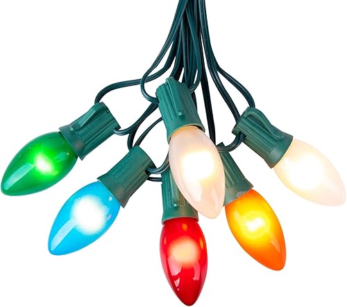 Brightown C9 - Tira de luces de Navidad para exteriores, 50 pies, estilo vintage, para interiores y exteriores, techo, patio, habitación, fiesta de