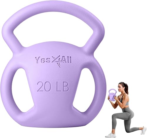 Miniatura 1 de Yes4All Kettlebell, Strength Training Kettlebells for Women, Wide Multi-grip Textured Handle for Home Gym Exercises & Full Body Workout, Single 525