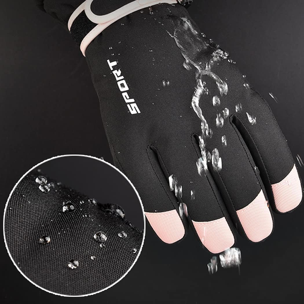 Andiker Skihandschoenen voor dames, winterhandschoenen, warm, waterdicht, touchscreen, antislip, snowboardhandschoenen voor skiën, hardlopen en fietsen (grijs, eenheidsmaat