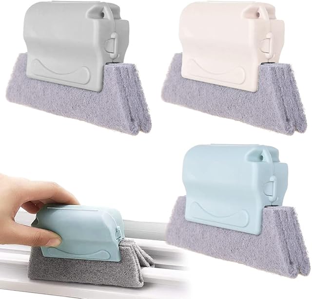 Window Groove Cleaning Brush, 3 Pieces Hand-held Groove Gap Cleaning Tools,Window Cleaning Brush,Hand-held Crevice Cleaner Tools for Household Gap Door Track Cleaning