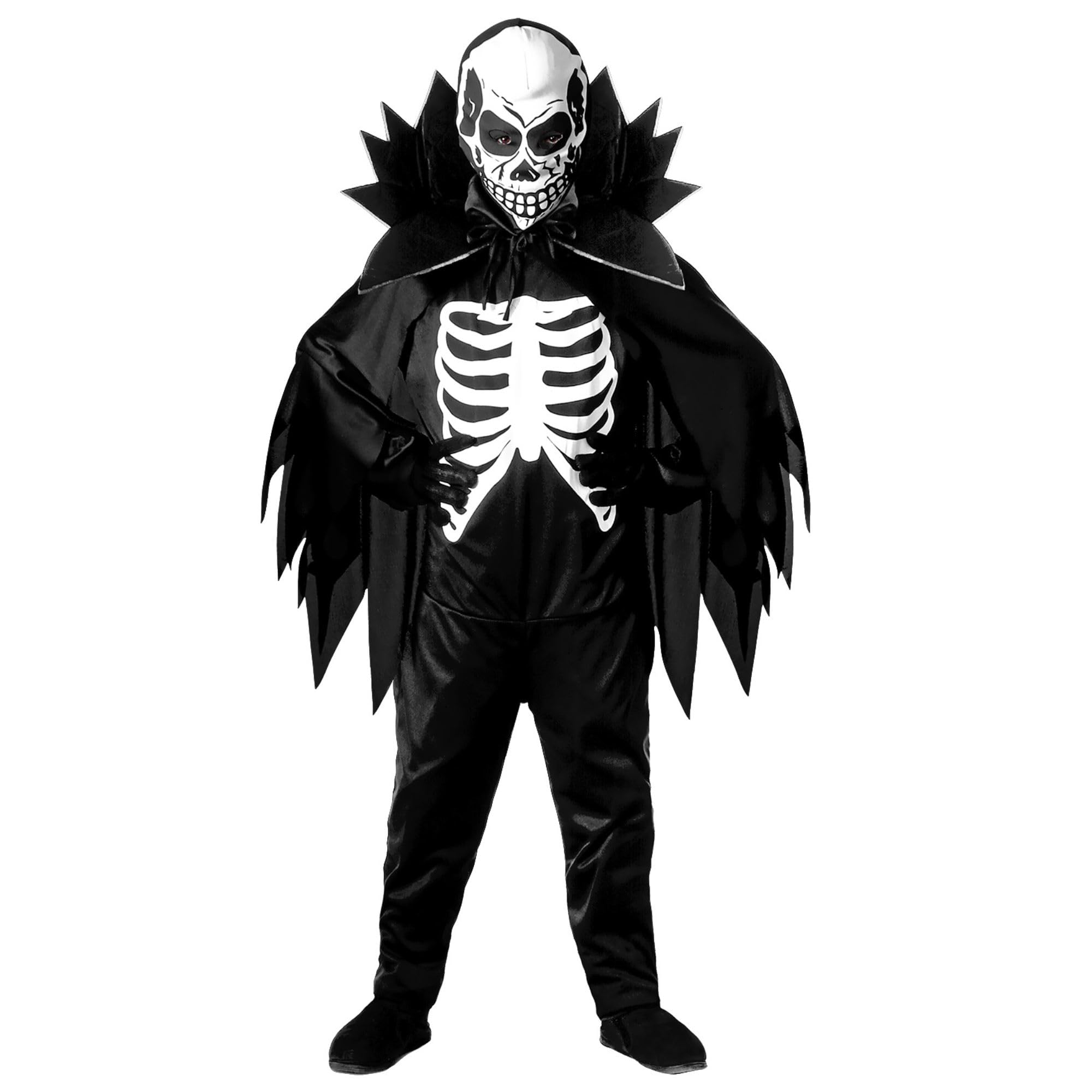Children's Scary Skeleton Child 158cm Costume Large 11-13 yrs (158cm) for Halloween Living Dead Fancy Dress