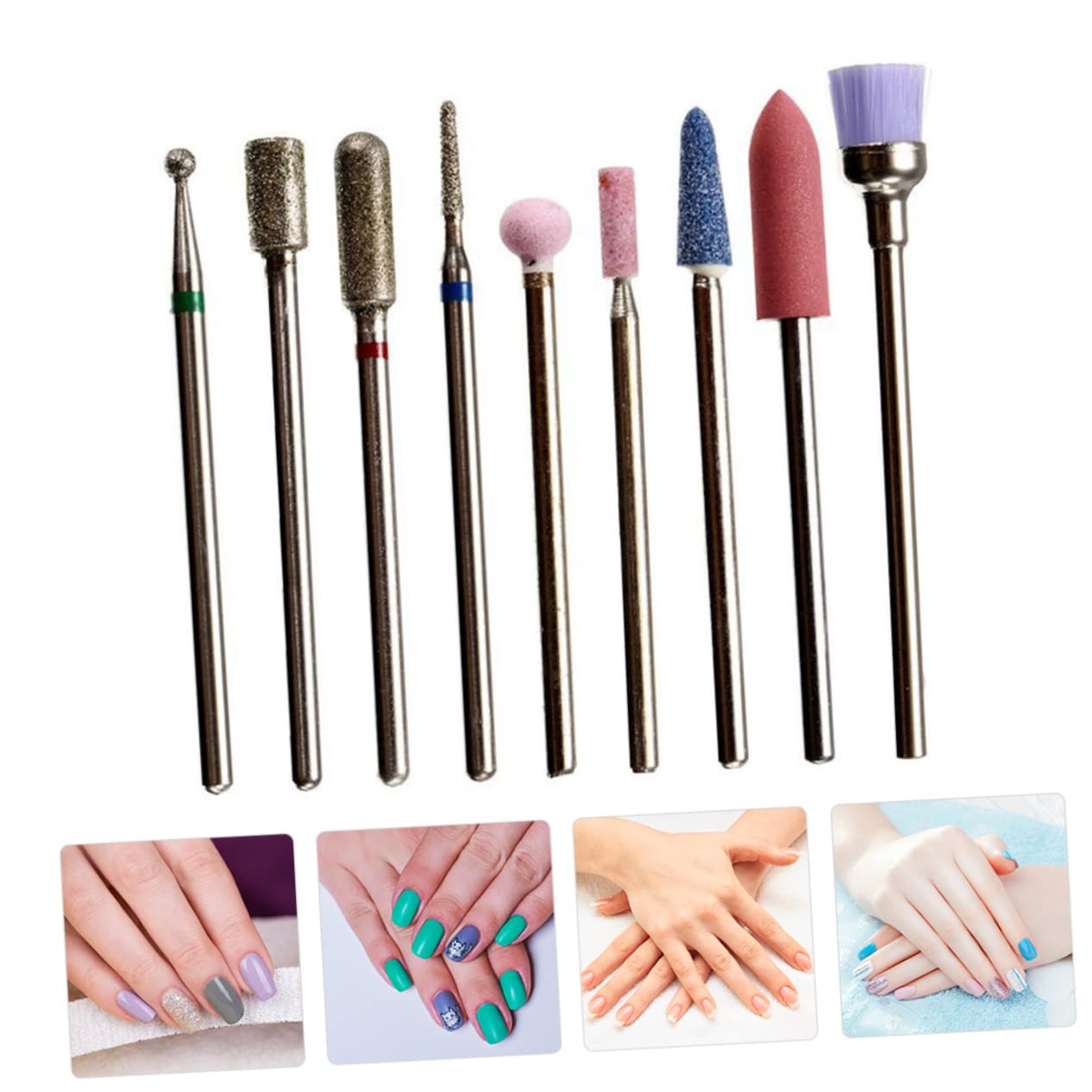 FRCOLOR 27 Piezas Conjunto De Molinillo De Uñas Broca Para Uñas Acrílicas Herramienta De Auriculares Para Pulir Uñas Gel De Uñas Taladro Para Uñas Profesional Brocas Para Limar Uñas Metal