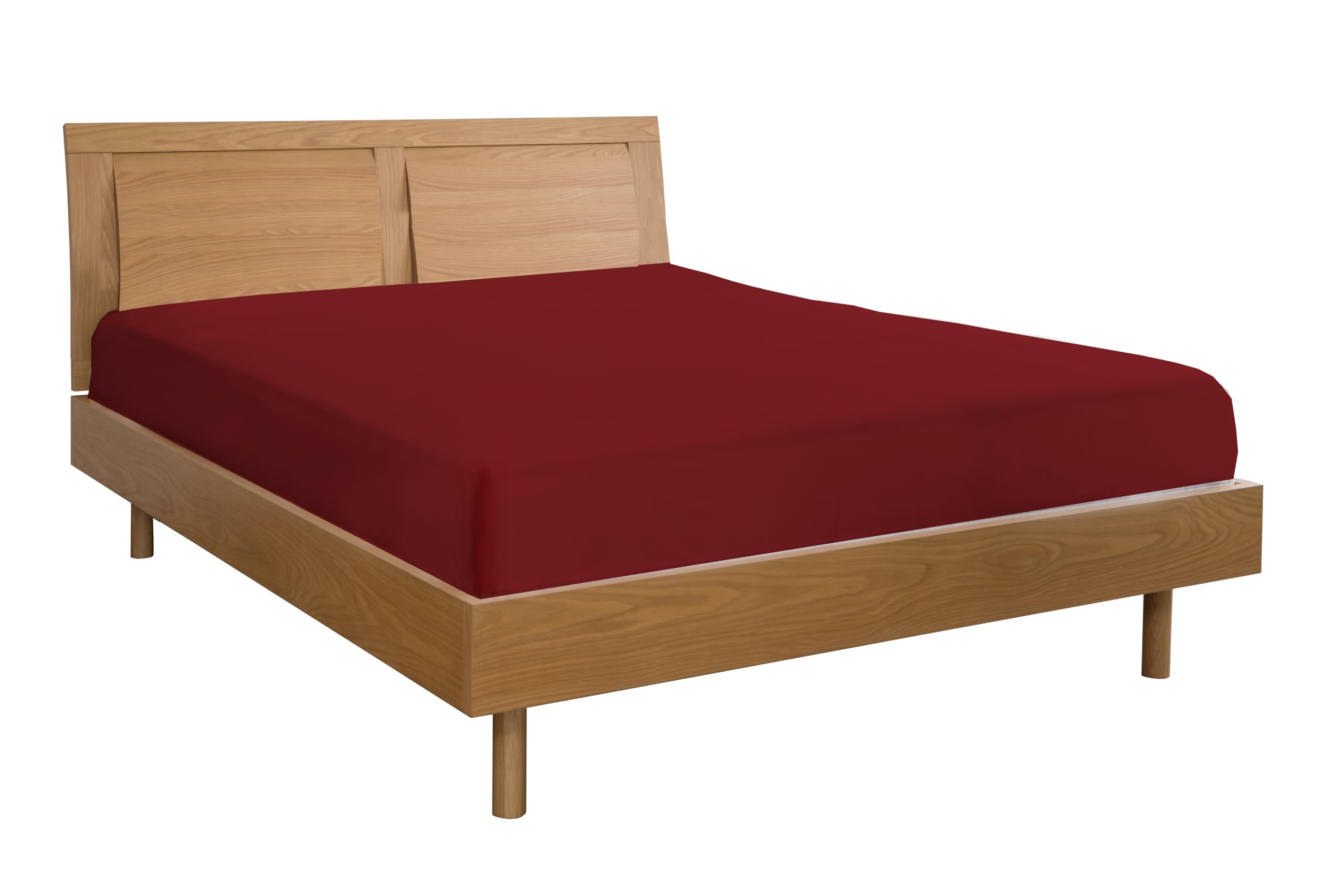 Zer0bed, Prześcieradło z podwójnym narożnikiem w jednolitym kolorze 100% bawełna KĄT MAXI 30 cm, 2 kwadratowe, Sangria, 180 x 200