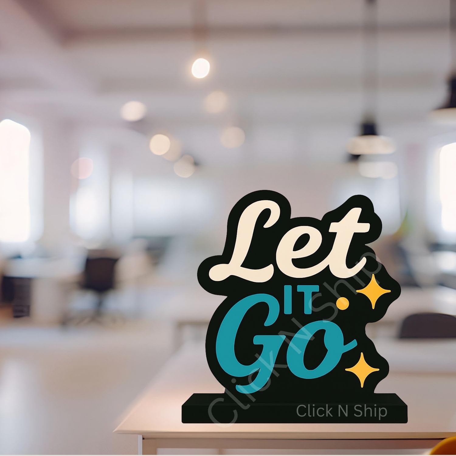 Let It Go Mindset Tabletop Decor | Round MDF Quote Frame with Stand | Motivational Desk Showpiece | Inspirational Gift for Home & Office Table Decor for Yoga Room.-image-44