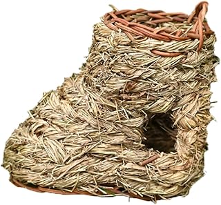 GANAZONO Grass Birdhouse Small Bird nest Grass Bird nest Garden Accessories Weaving Birds nest Birds Supplies Straw Birds nest The Bird's nest Parrot Hamster Supplies Wooden to Weave