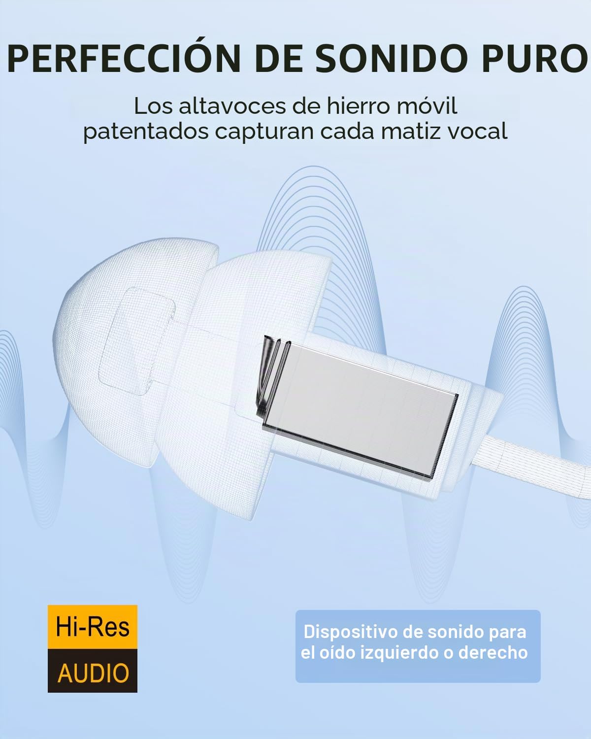 Dispositivo de sonido recargable con filtro de ruido – Batería de 30 horas – Dispositivo de sonido discreto para personas mayores – Fácil manejo
