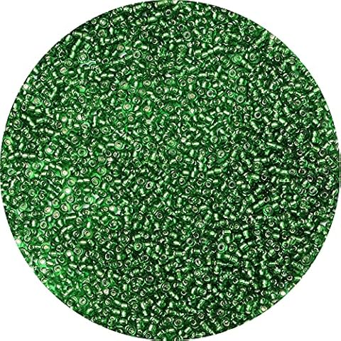 Yholin 10000pcs Glass Seed Beads Bulk,2mm 12/0 Craft Seed Beads Small Pony Beads for DIY Craft Projects Bracelets Necklace Jewelry Making - Dark Green Waist Beads Spacer Beads with Tweezers Cover