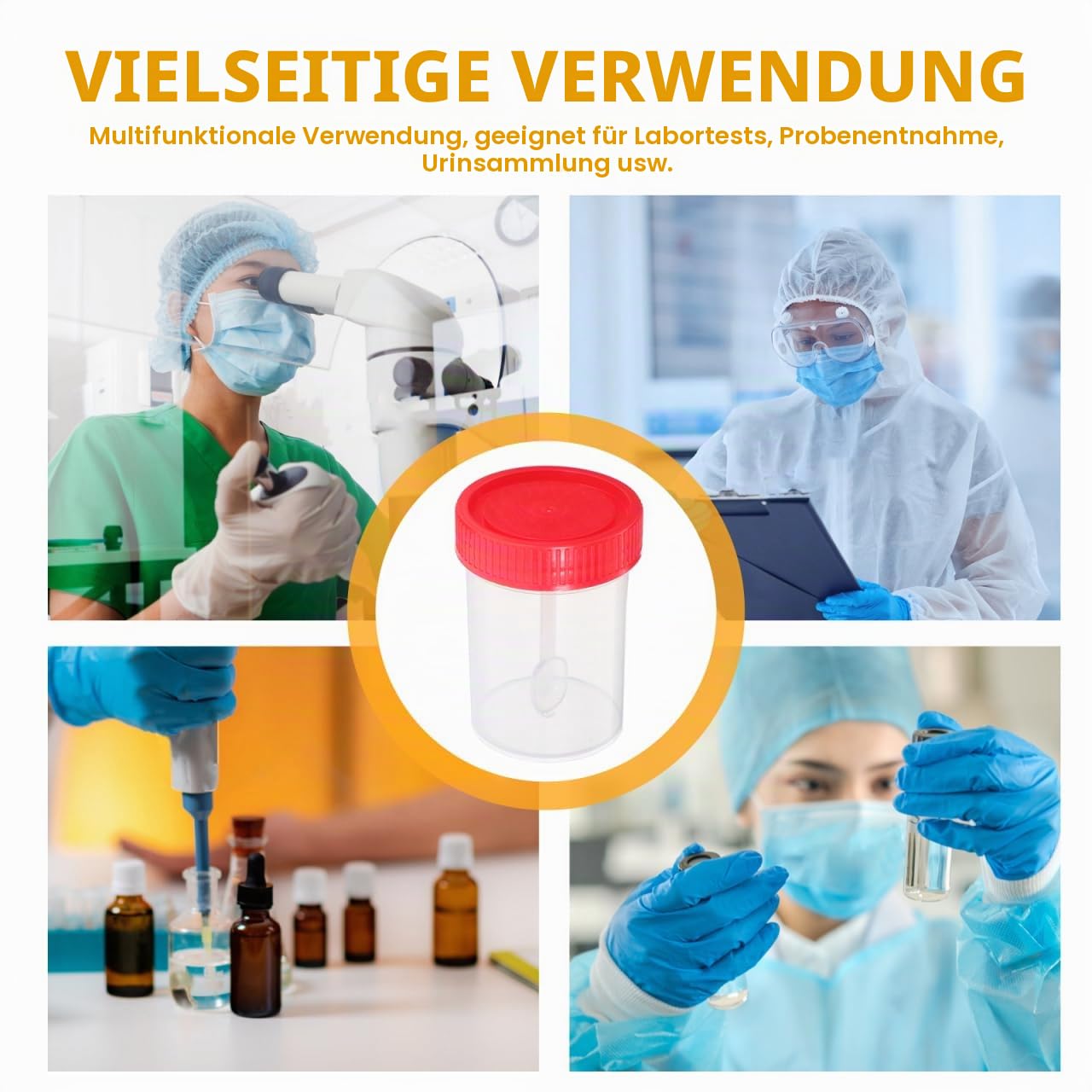 Healifty Probenbecher 50 Stück 40 Ml Kunststoffbehälter Mit Auslaufsicherem Schraubdeckel Für Stuhlproben Laborbedarf Versiegelter Stuhlbehälter Für Medizinische Probenahme