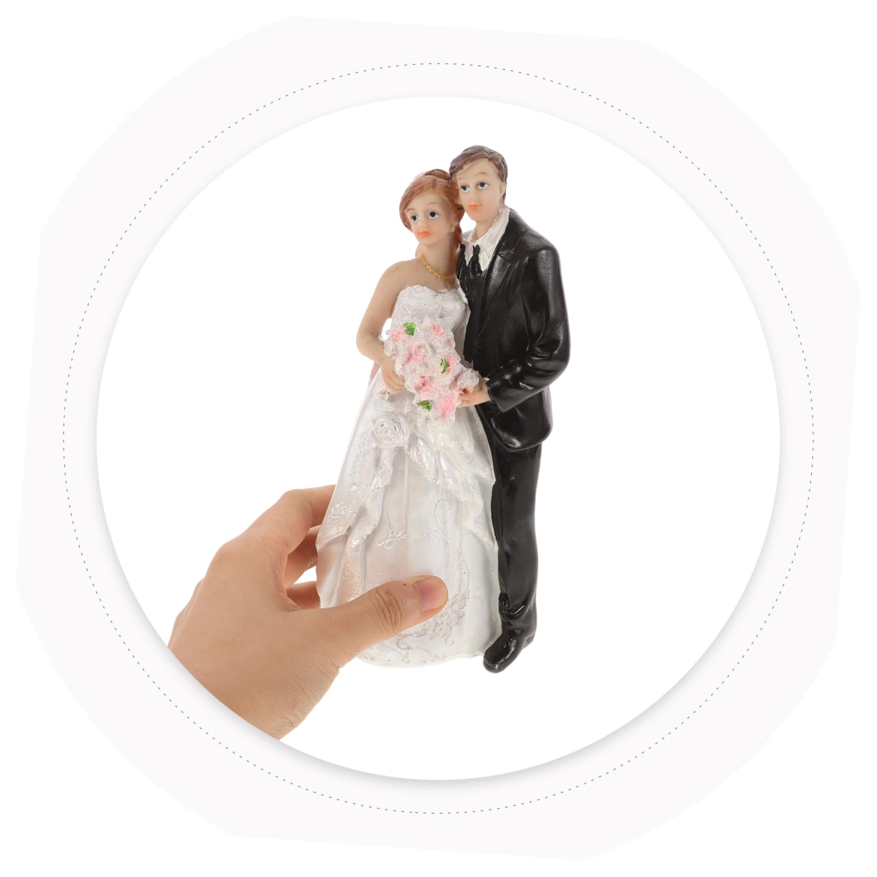 CHILDWEET Mr und Mrs Hochzeit Elegante Hochzeitstortenfiguren aus Synthetischem Harz mit Einzigartigem Design und Langlebiger Vielseitiger Nutzung als Hübsches Brautpaar für Cupcake