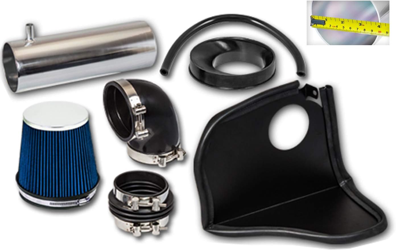 Heat Shield Cold Air Intake Kit with Reusable Blue Filter Compatible with 05-08 Dodge Magnum 5.7L V8 / 06-08 Dodge Magnum 6.1L V8