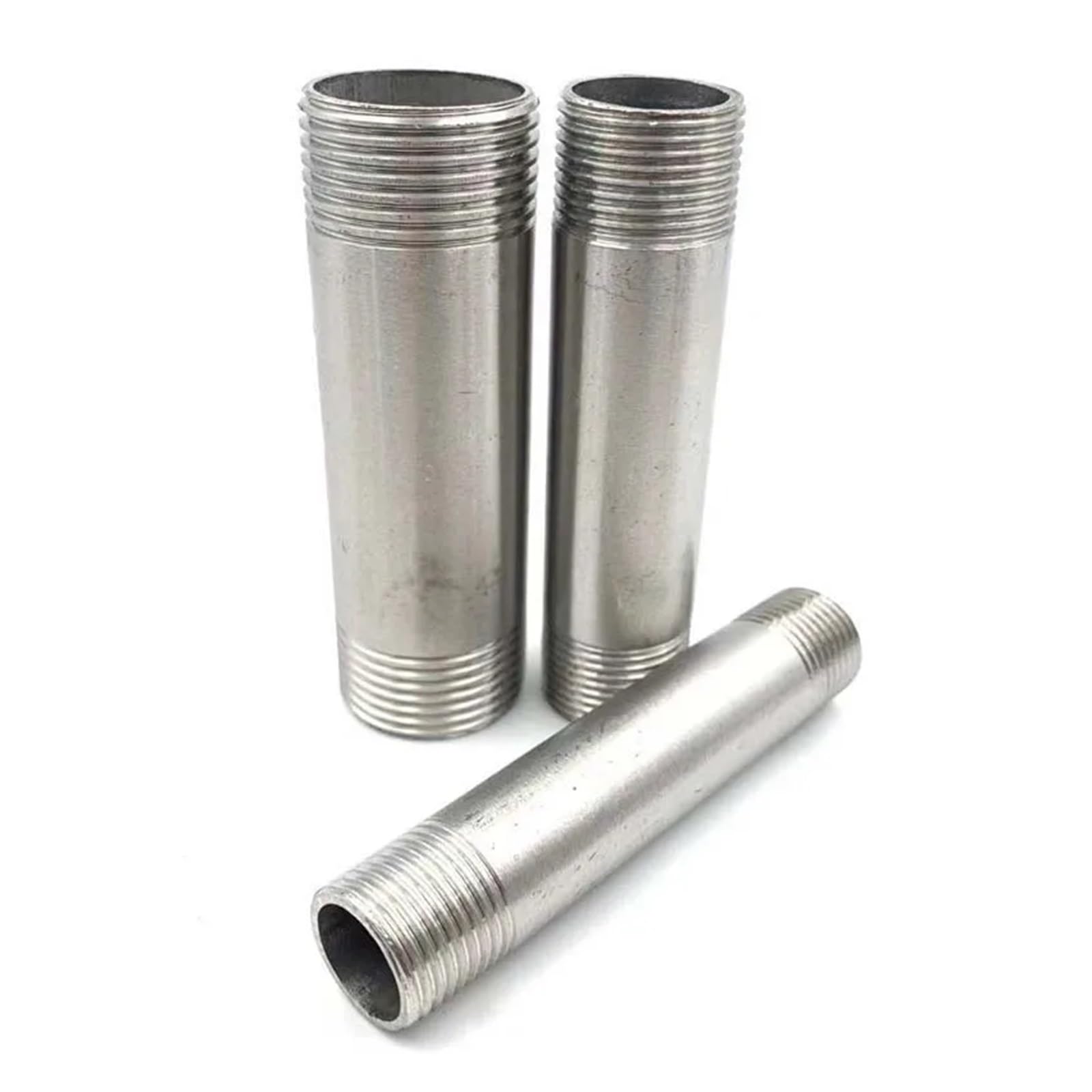 RUAJOGYNVM Male Threaded Stainless Steel SS 304 Pipe Fittings 100MM Length 1/4 DN8 3/8 DN10 1/2 DN15 3/4 DN20 1 DN25 1-1/4 DN32(1/2") RUAJOGYNVM