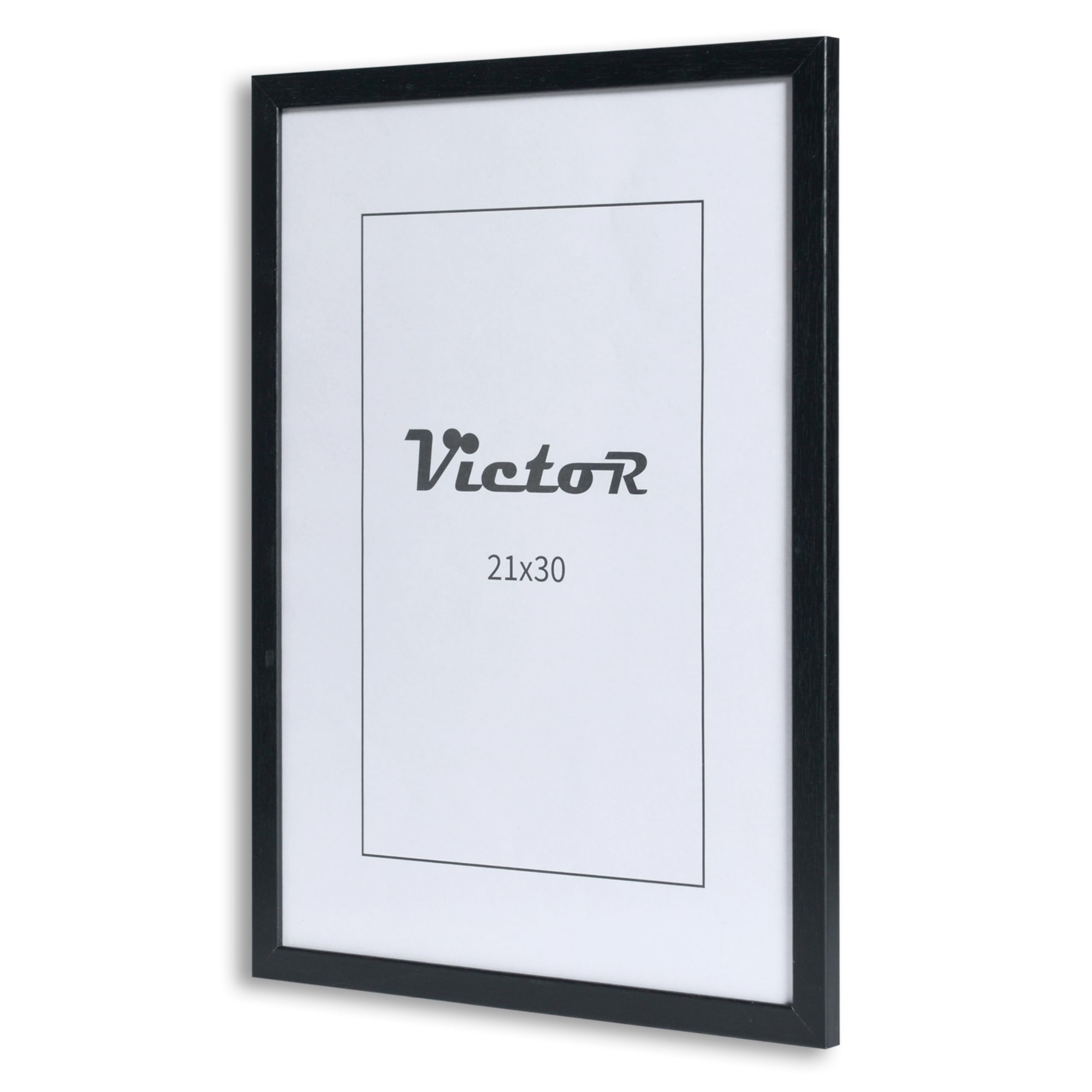 VictoR Bilderrahmen Dali 3er Set 21x30 cm (A4) schwarz - Fotorahmen Holz A4 - Bilderrahmen Set schwarz 21x30 - moderner Holzrahmen mit bruchsicherem Acrylglas