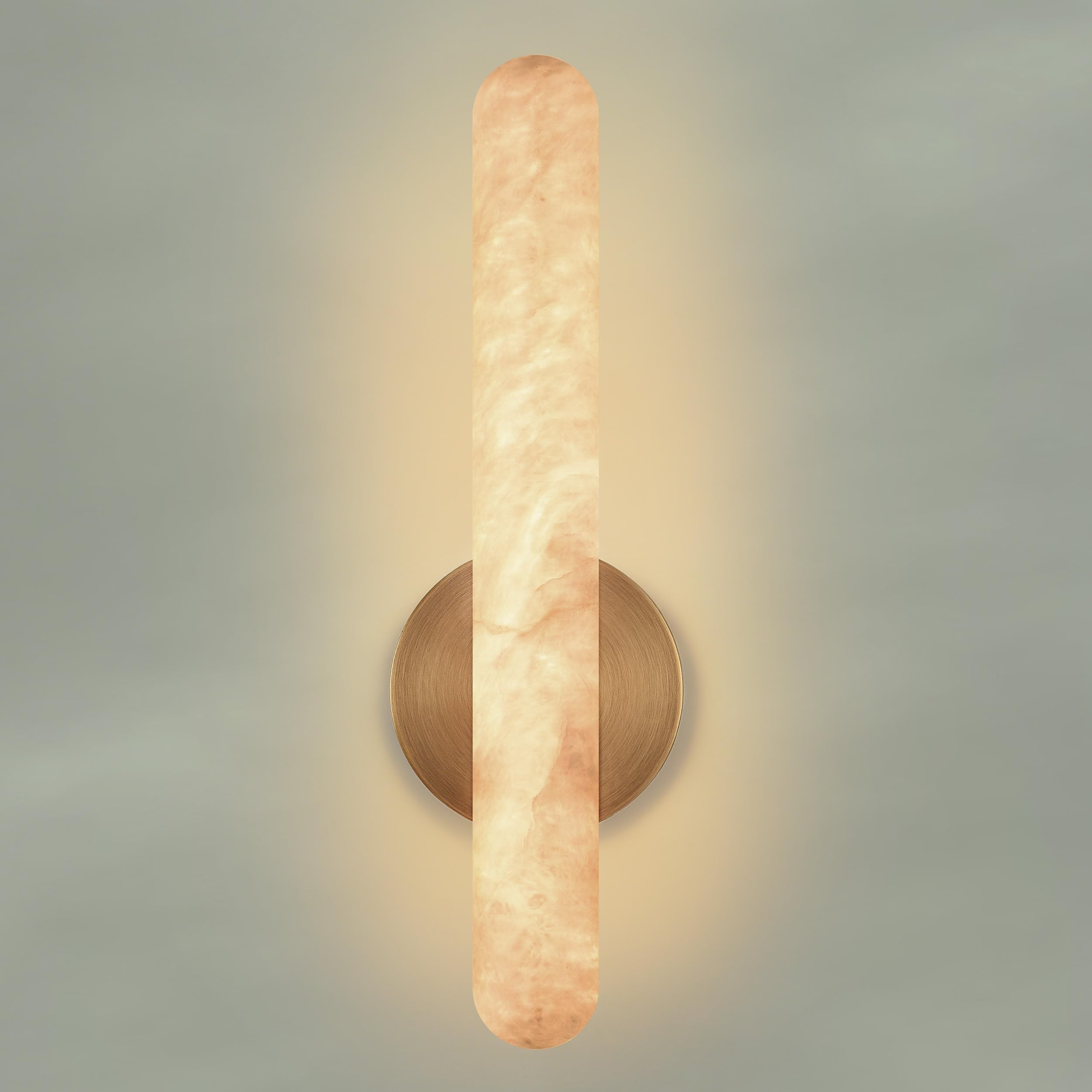 Photo 1 of AIUNCI Alabaster Wall Sconce, Solid Brass Sconce with Natural Spanish Alabaster, 15.7 in Vanity Lights for Bathroom, LED Hardwired Wall Lamp for Bedroom Living Room Dining Room Staircase Hallway