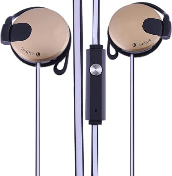 Clip Earphones Wired, 3.5 Portable Ear Hook Sports Earbuds, Compatible with Women and Men Cell Phones Running Hiking, Exercise, Daily Life Adgfd