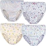 ベビー ショーツ 4枚セット 綿100% 通気 女児 ショーツ 【OU.OU】 下着 肌着 柔らかい 吸湿 快適 キッズ ガールズ 幼稚園 子供服 短パン 女の子 パンツ 90 100 110 120 130 (小兎ツバクラメ、100)