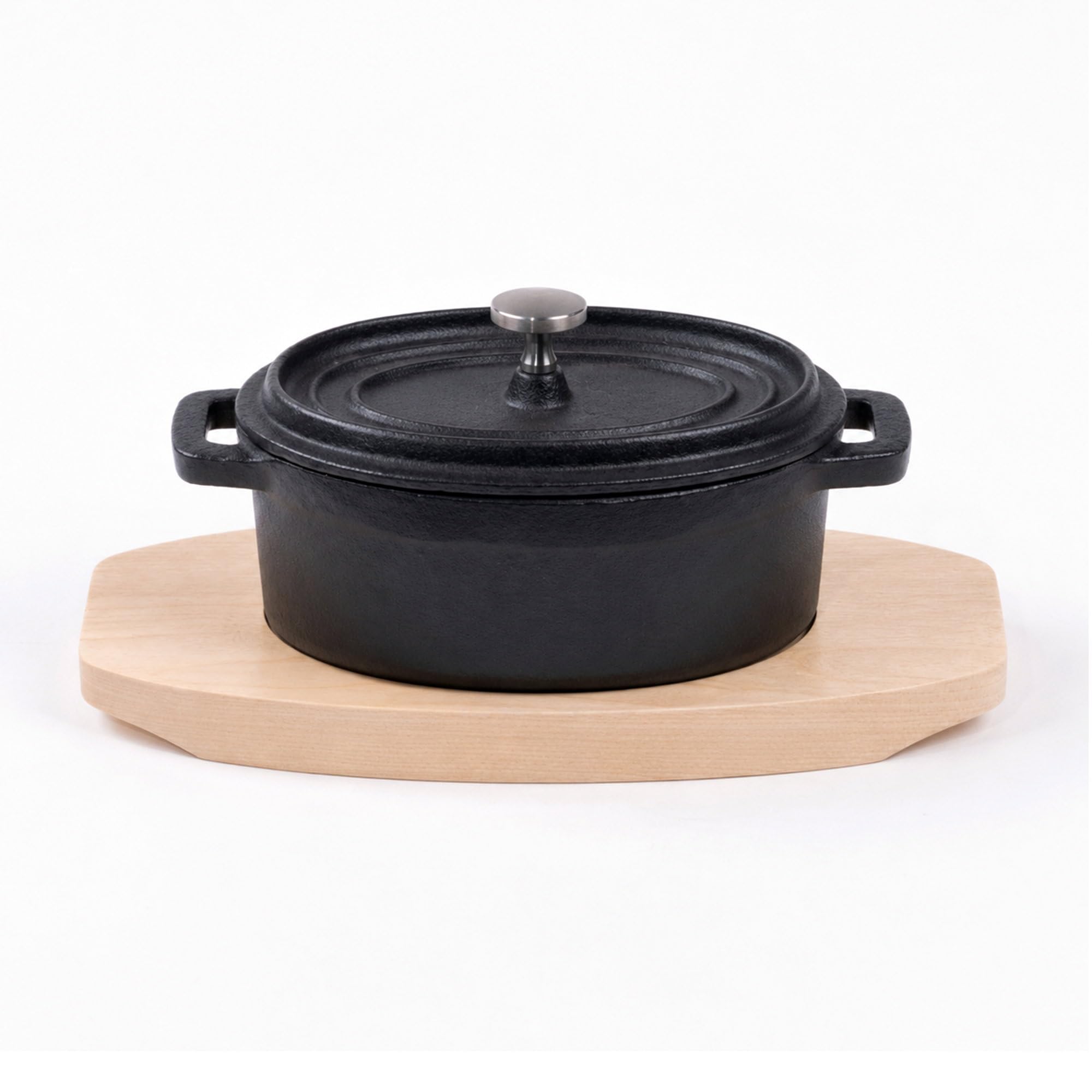 Marmite induction en fonte émaillée mini cocotte ovale pour four gaz grill et plat mijoté 12cm