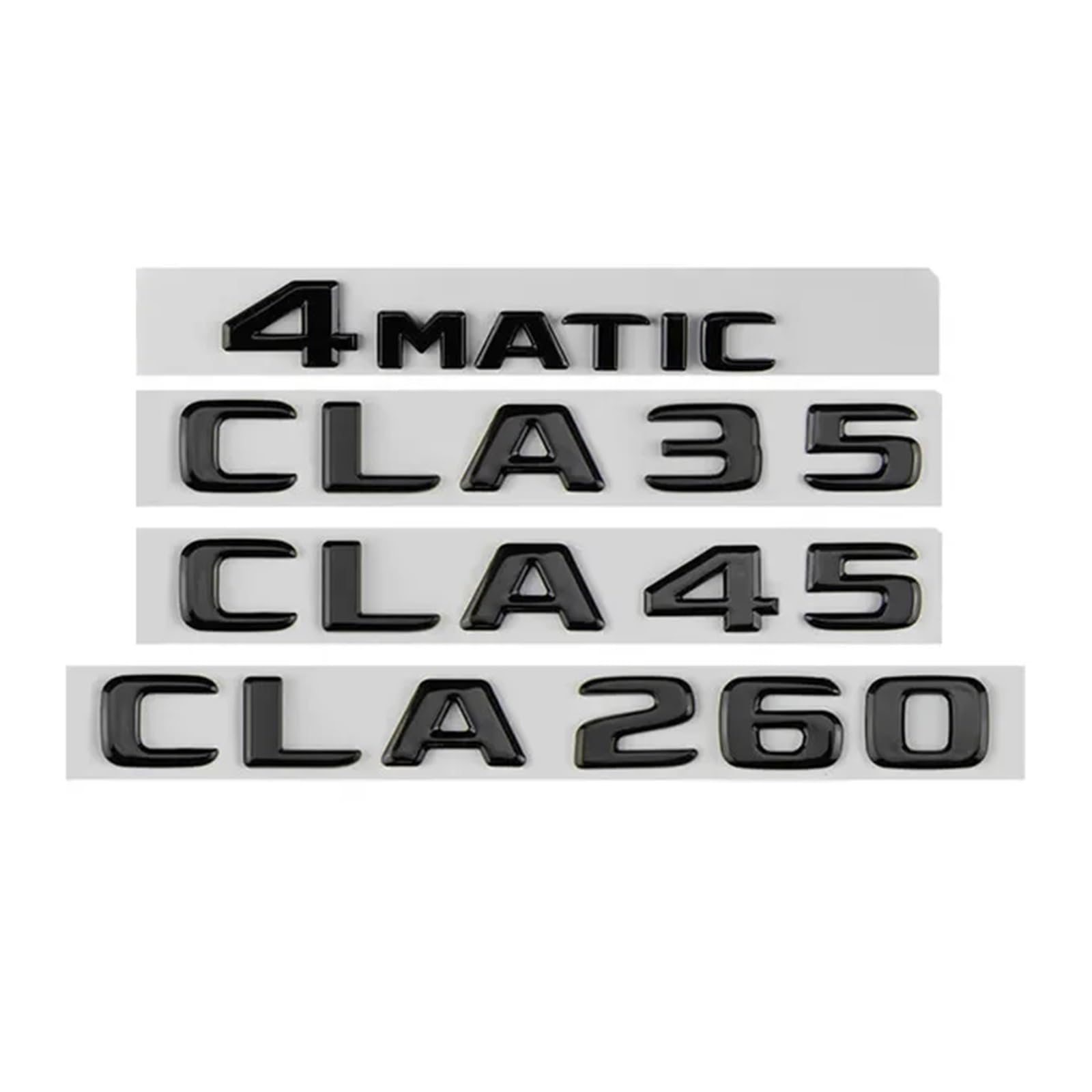 OVARIA Car Rear Trunk Badge Sticker Logo CLA35 CLA45 CLA180d CLA200 CLA220d CLA260 Turbo 4MATIC Emblem Fit For Mercedes AMG C117 W117 C118(Glossy Black,CLA 200)
