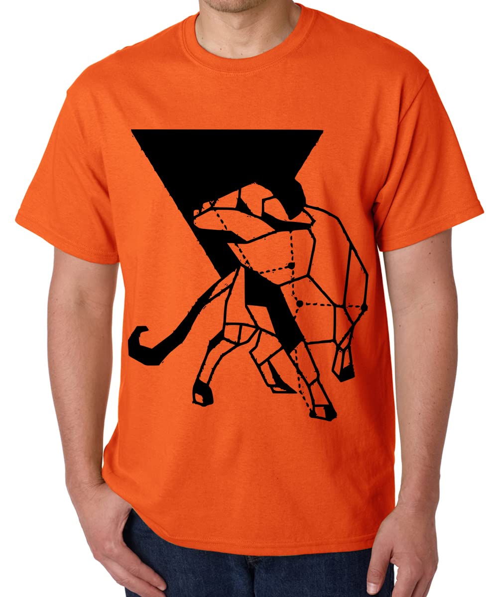 Caseria Men's Round Neck Cotton Half Sleeved T-Shirt with Printed Graphics - Chucky Wood Look