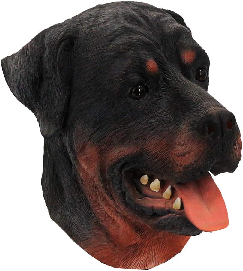HENGYUTOYMASK Latex Rottweiler Dog Mask, Halloween Costume, Multicoloured, One Size
