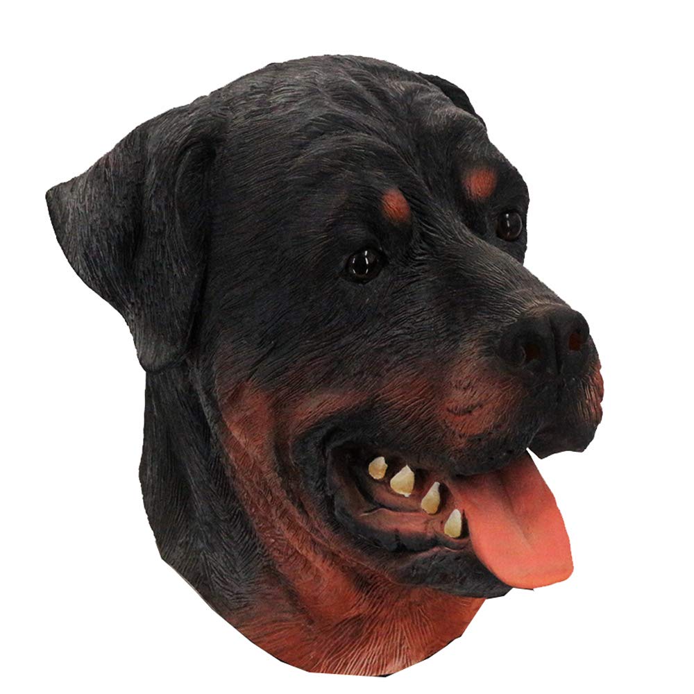 HENGYUTOYMASK Latex Rottweiler Dog Mask, Halloween Costume, Multicoloured, One Size