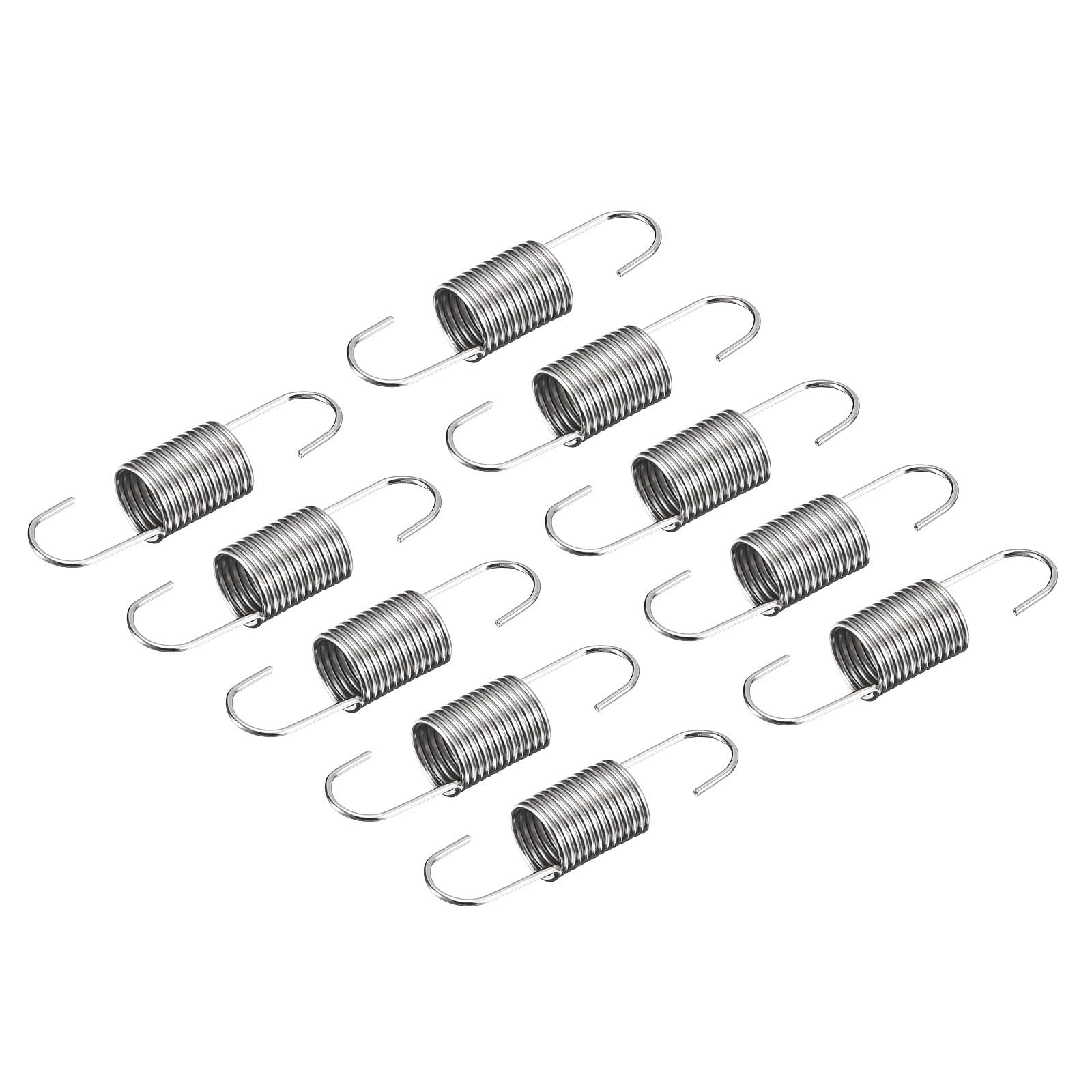 50pcs Wire Diameter 0.7mm Outer Dia 7mm Spring Steel Tension Springs with Dual Hook Extended Spring