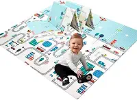 Tapete Térmico Emborrachado Dupla Face Infantil para Atividades Cidade 1,50 x 2,00M - IM43013
