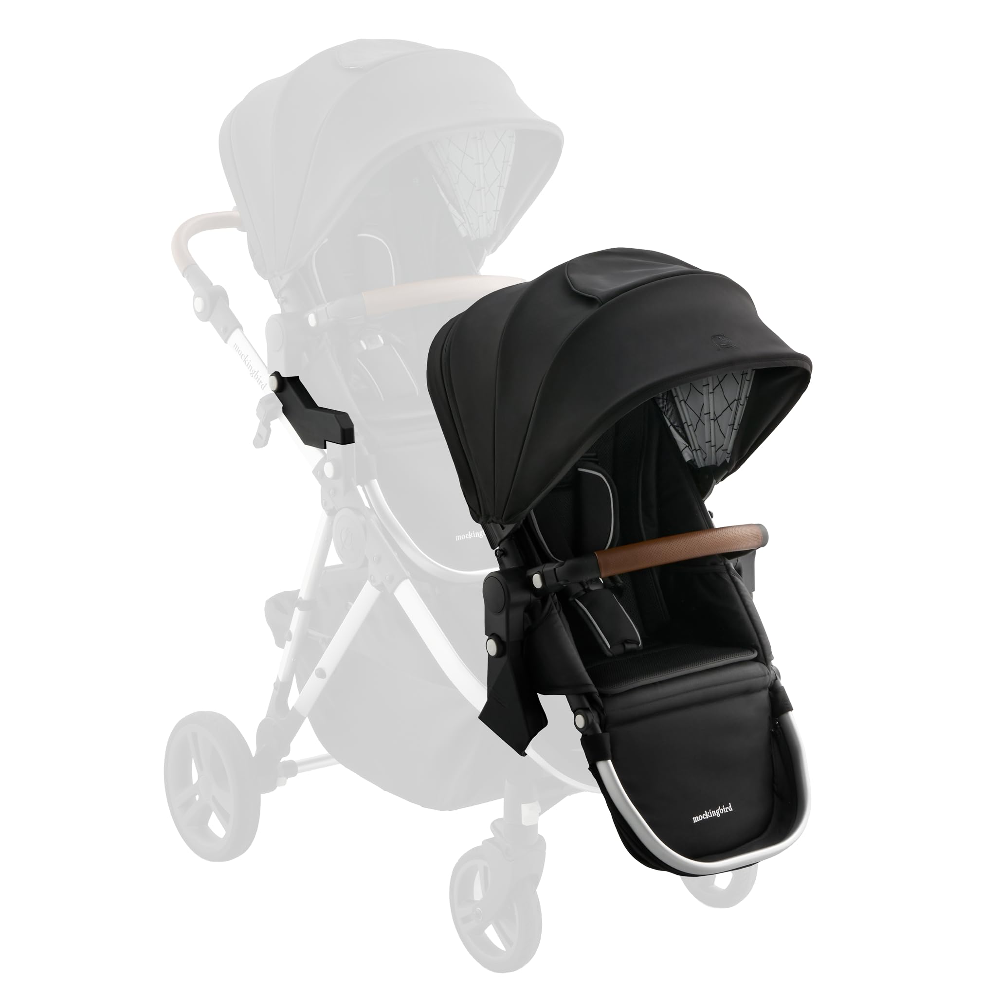 Mockingbird 2nd Seat Kit 3.0 - Compatible with Mockingbird Single-to-Double Strollers - Seat Expansion - Includes Expansion Adapters - Black