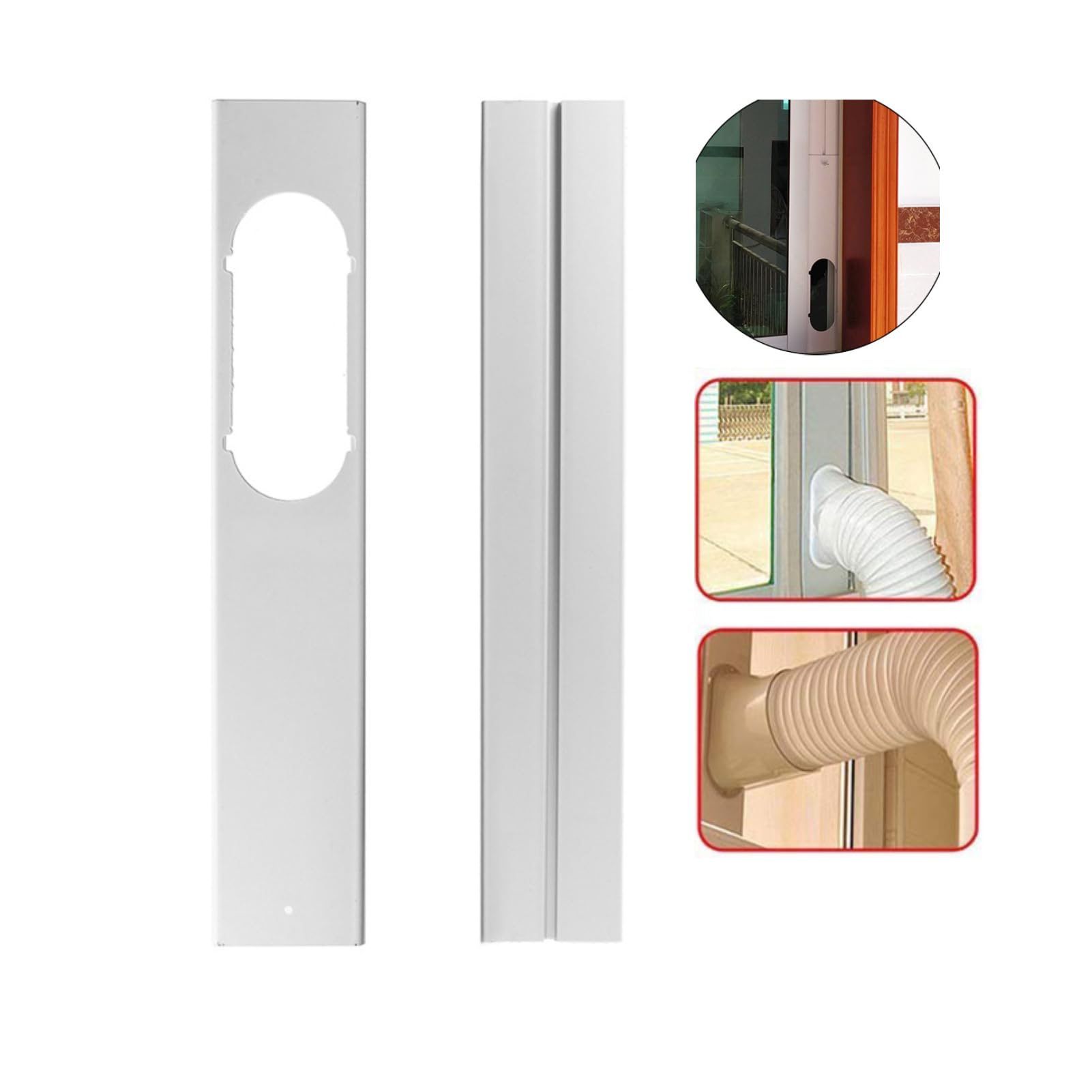 Kit per finestra condizionatore d'aria, guarnizione universale portatile allungata e regolabile, 110 cm, per tubo di scarico 14 cm