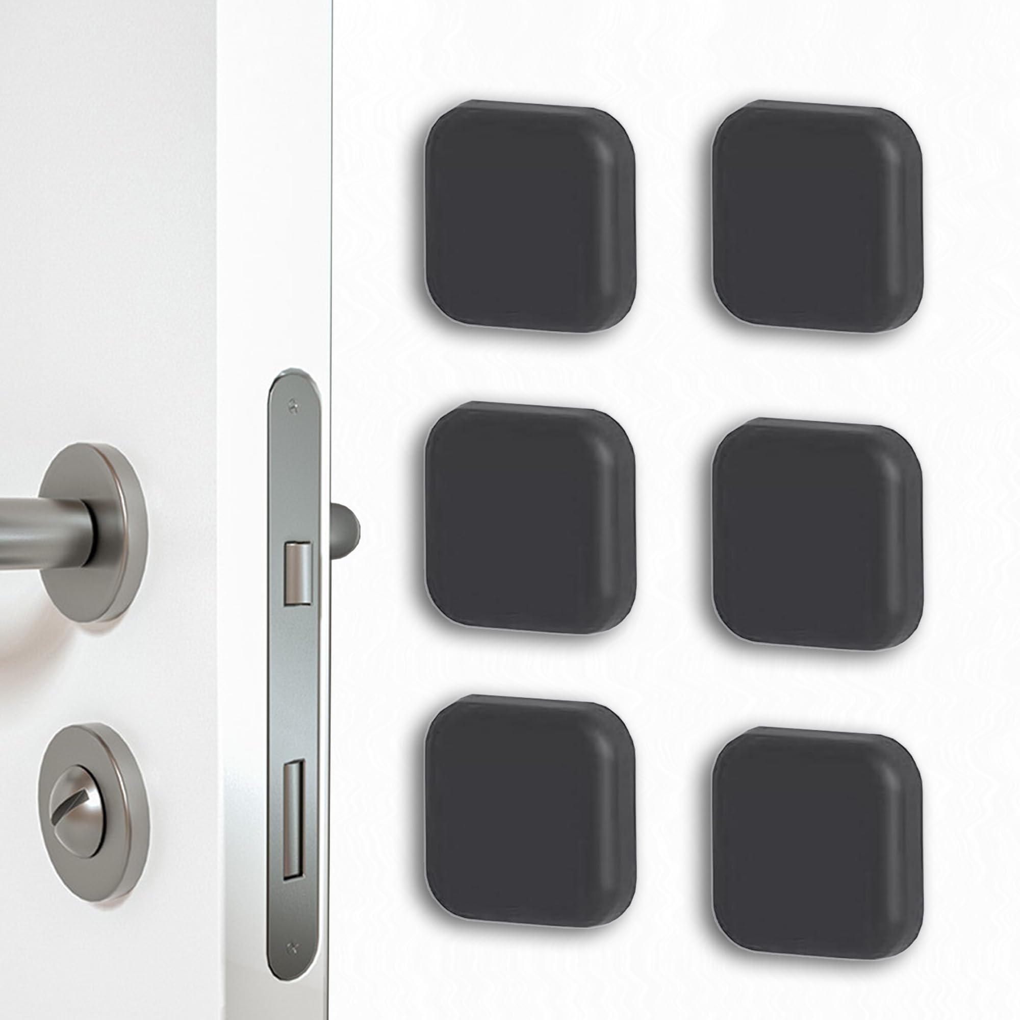 Self-Adhesive Door Stop (Black, 4.5 cm x 6)