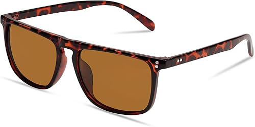 VANLINKER Gafas de sol cuadradas polarizadas para hombres y mujeres, sombras oscuras con protección UV para conducir VL9748