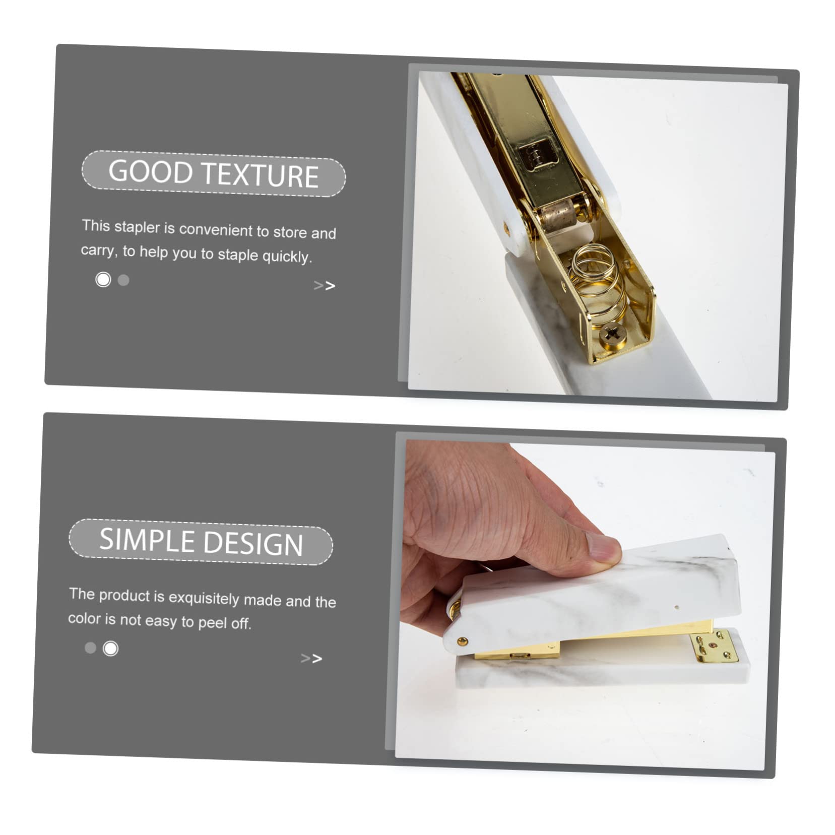 Ciieeo Agrafeuse Portable Design Exquis et Maniable à Main Multifonction Couleur Or en Plastique Abs et Électroplaqué, Compacte et Pratique pour Bureau et Maison