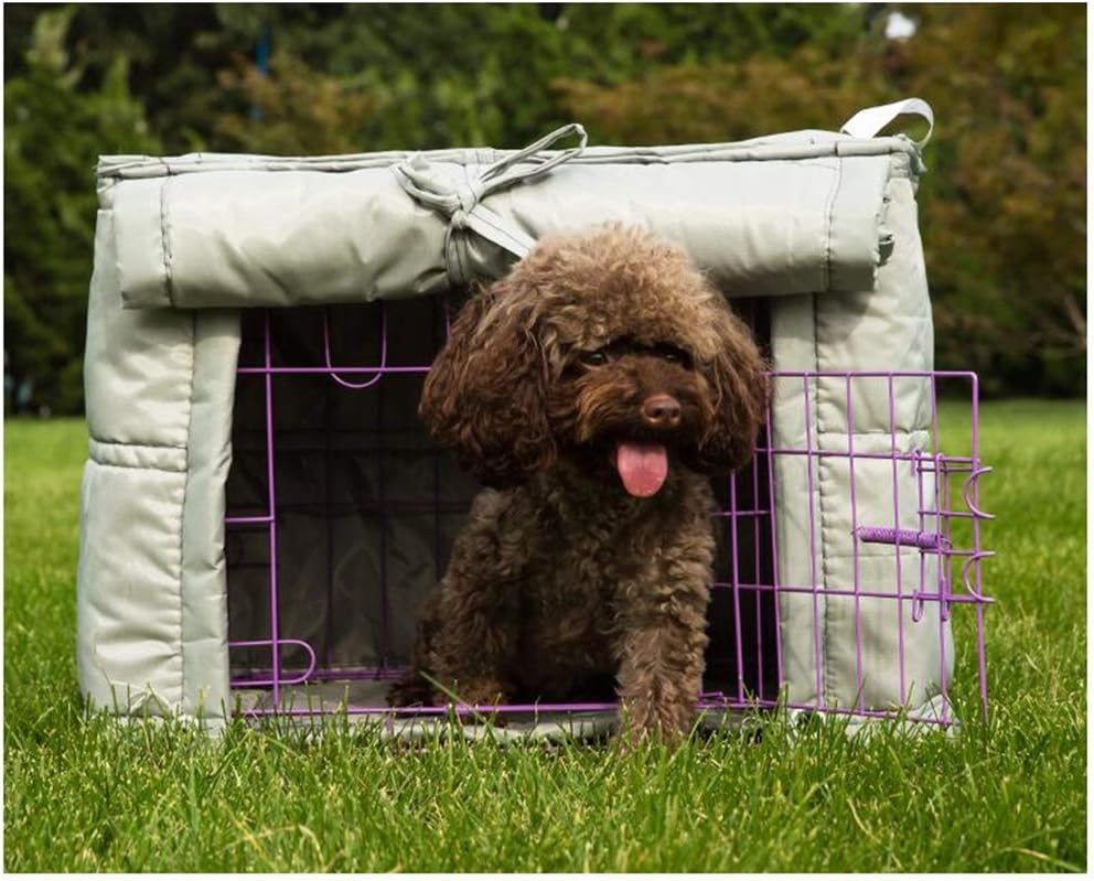 Dog Crate Cover for Winter Warmth, Privacy Kennel Covers, Oxford Fabric & Cotton Lining, Waterproof, Windproof, Snowproof, Indoor and Outdoor Use, Machine Wash (without cage) ( Color : Brown , Size :