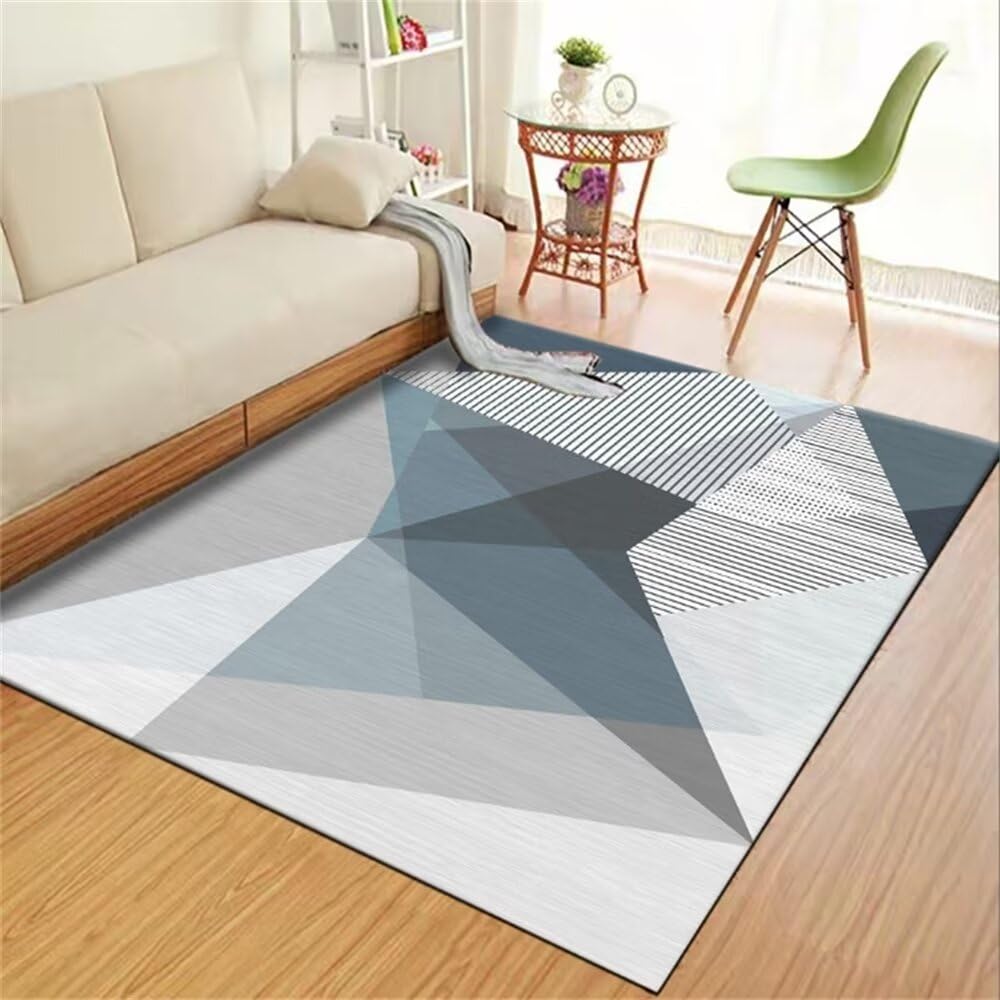 Tapis de sol bleu 90x180 cm lavable pour éviter les taches du salon