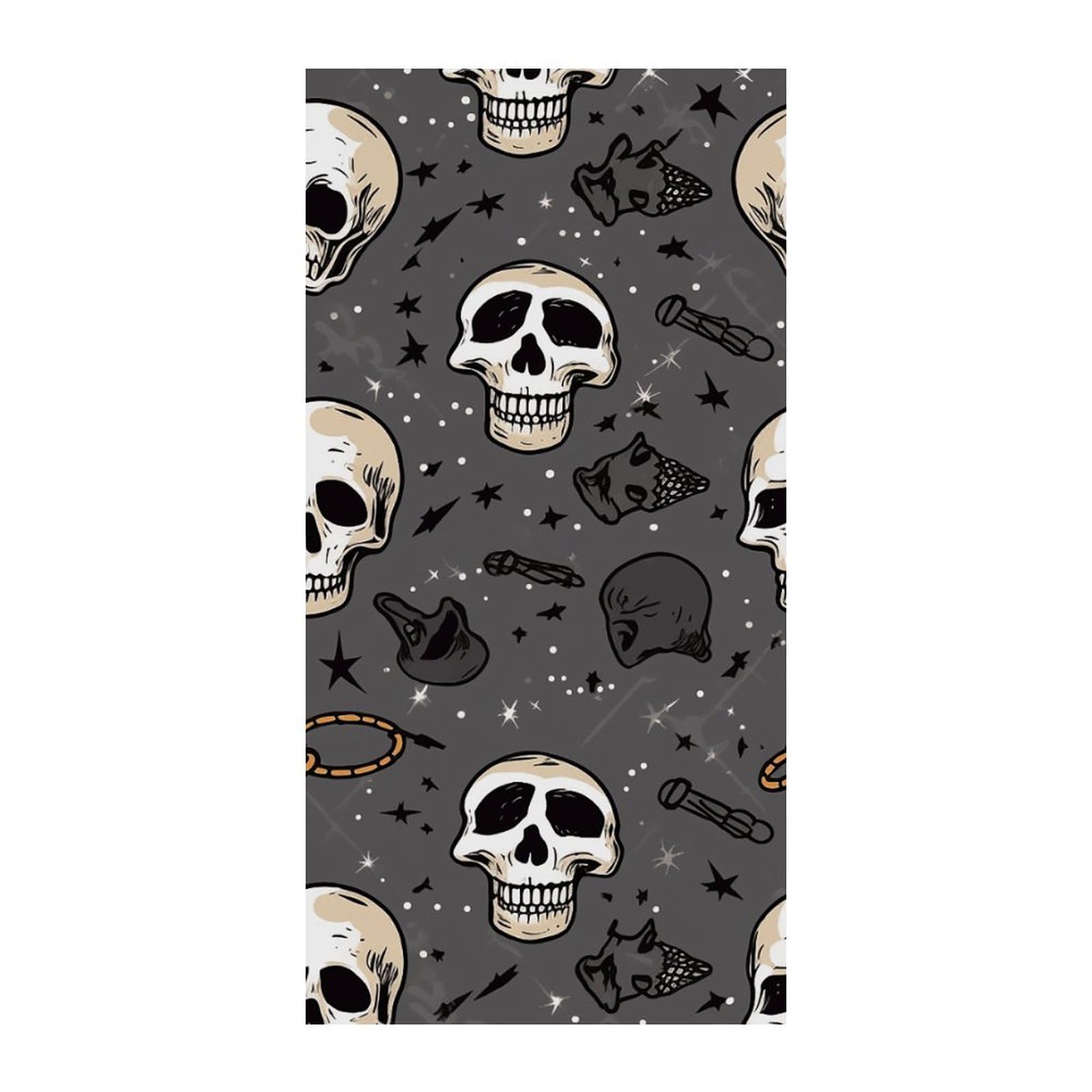 Adfgyerh Style Skull And Lightning Curtains，Polyester Blackout Extra Wide，Door Curtain， 35.4X 70.9 Inch For Temporary Room Dividers Bedroom Living Room，Room Darkening Curtains ，For Doorway Privacy For Wall Hanging