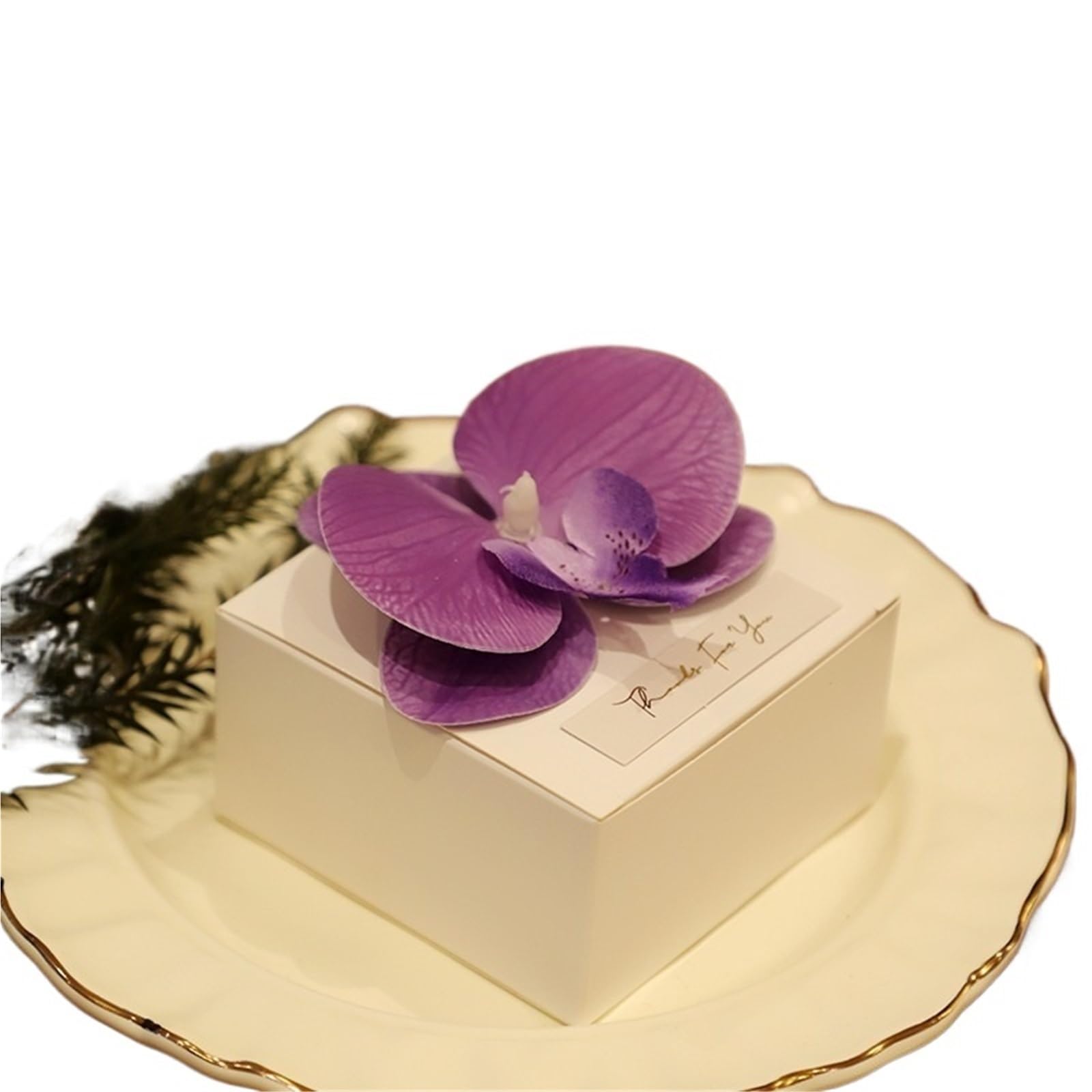 Boîte à bonbons orchidée violette pour sublimer vos tables de mariage et réceptions festives
