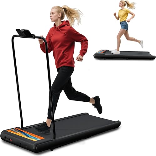 Miniatura 8 de RIVANO Caminadora portátil para usar debajo del escritorio 2025, para uso en la oficina en casa, almohadilla plegable 2 en 1 con inclinación, amplia