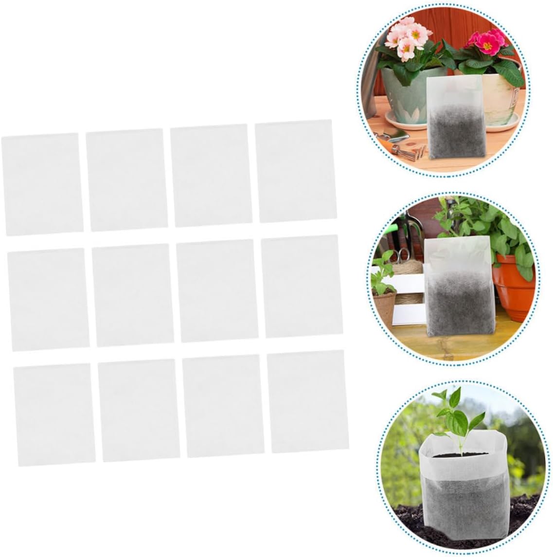 ibasenice 2000pcs Non-Woven Nursery Plant Growing Bags Pots for Vegetables Indoor and Outdoor Use Garden Accessory Convenient for Plant Transportation