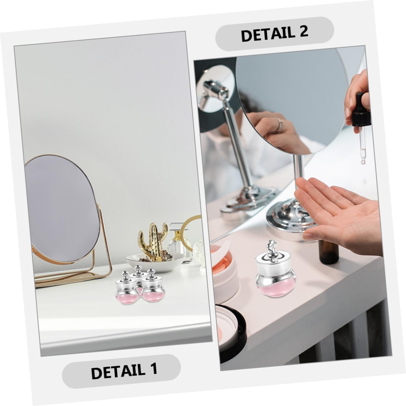 BESTYASH 4 Set Bottiglia Con in Acrilico Barattoli Da Viaggio Bottiglie Da Viaggio Per Articoli Da Toeletta Piccoli Vasetti Con Coperchi Mini Barattoli Con Coperchi Rosa 6 Pezzi*4