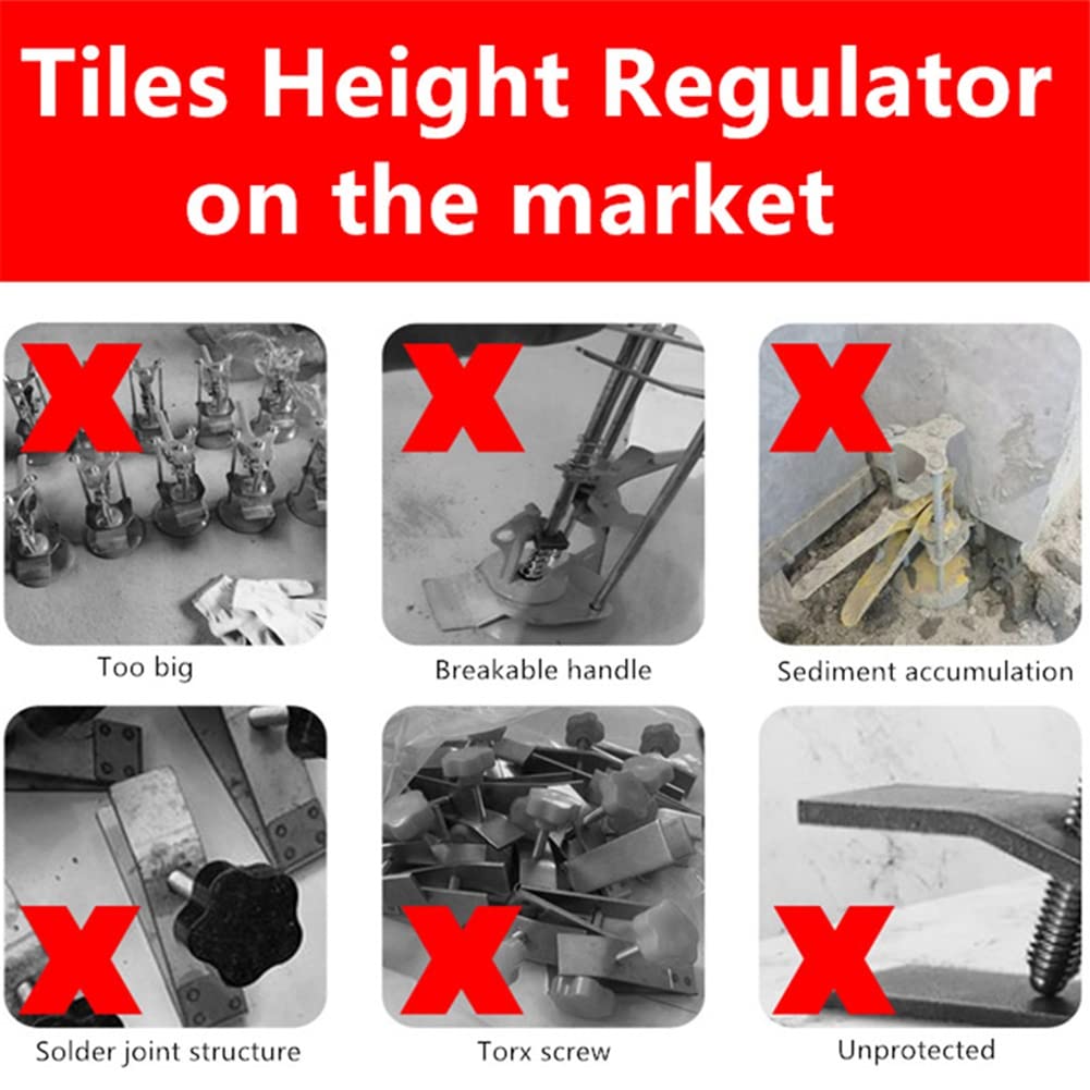 10-Teiliges Set Manueller Fliesensucher, Wandfliesen, HöHenregler, Einstellung, Positionierer, NivelliergeräT, Steigende Bauwerkzeuge