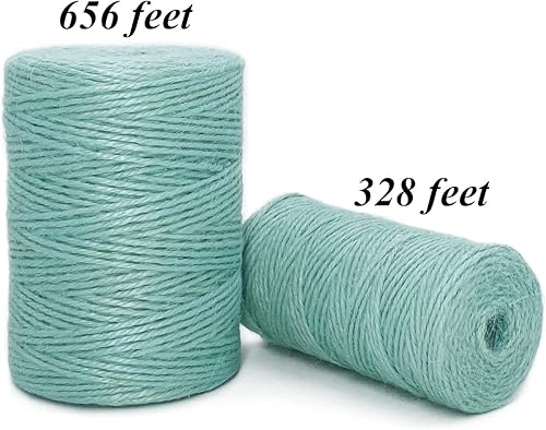 Miniatura 5 de Cuerda de yute de colores de 328 pies de largo duradera cuerda de yute natural perfecta para artes, manualidades, tarros de masón, mango de