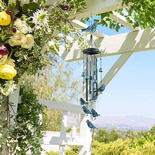 Monsiter Qe Bird Wind Chimes For Outside, Outdoors Wind Chimes With 4 Large Aluminum Tubes & S Hook - Wind Chimes Outdoor Clearance Hanging Decor For Garden, Patio, Backyard Or Porch #TOP3