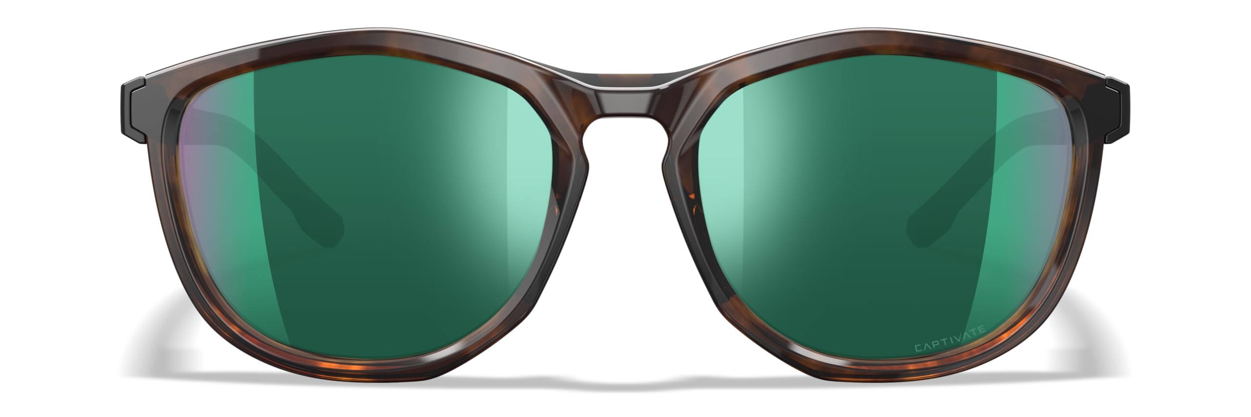 Wiley X WX Bravo - Gafas de sol de seguridad para hombres y mujeres, inastillables, protección UV, lentes de espejo polarizadas, lentes de espejo verde, marcos de tortuga brillante con patillas negras