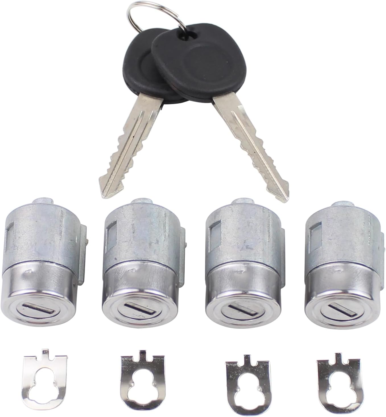 Front and Rear Door Lock Cylinders with Keys for Chevrolet Blazer 2001-05, S10 Sonoma 02-04, Express 1500 2500 3500 GMC Savana 1500 2500 3500 01-10, Jimmy 2001, Oldsmobile Bravada 01-04