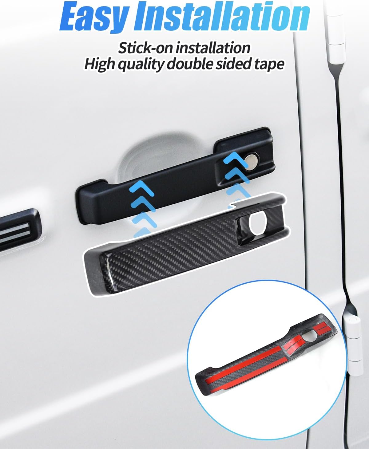 Real Carbon Fiber Exterior Door Handle Cover Trim Accessories Compatible with Mercedes Benz G Class W464 G65 G55 G63 G500 G550 G350 2019-2025