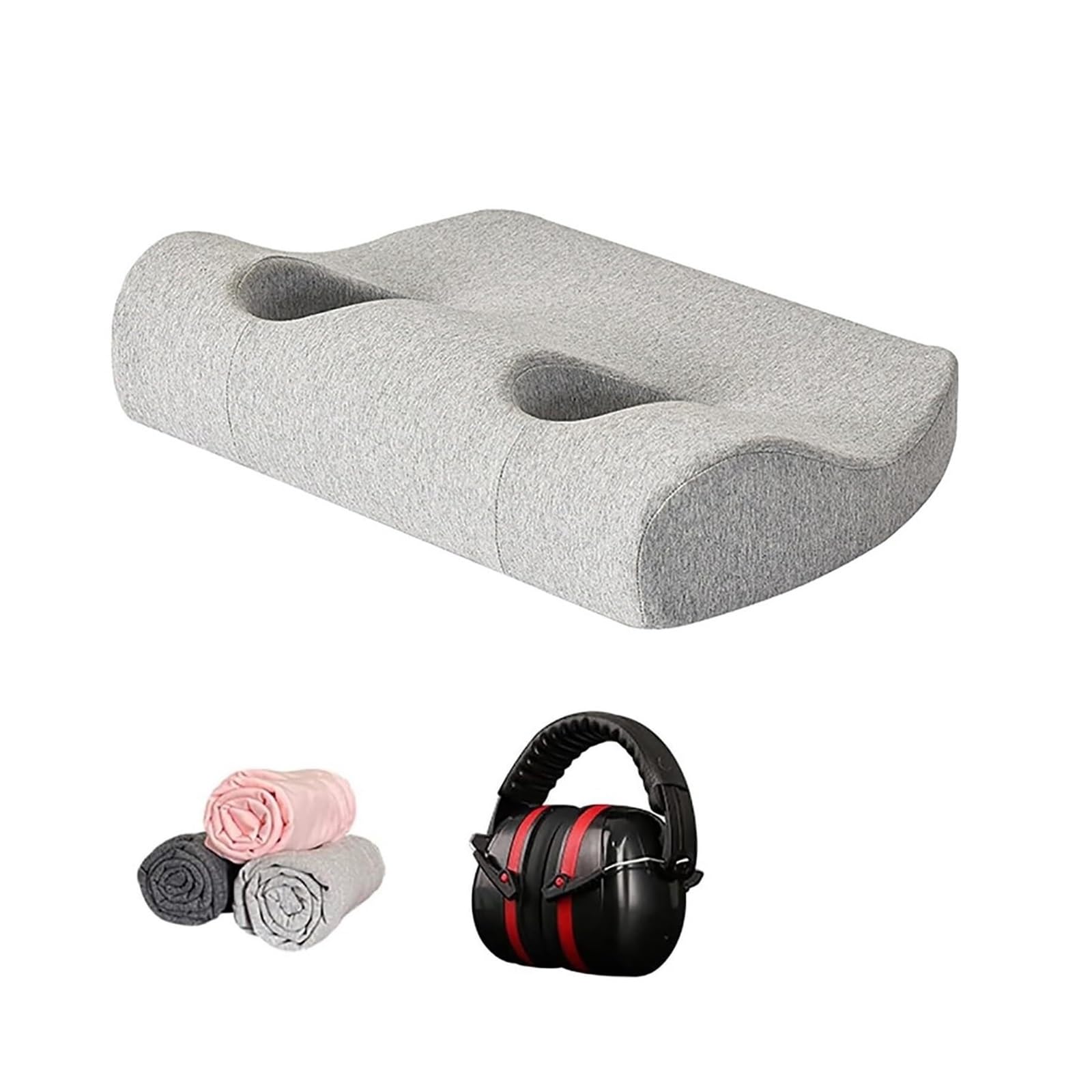 Coussin de piercing d'oreille pour les personnes dormant sur le côté, protège-oreilles lavable avec isolation phonique et taie d'oreiller de rechange, idéal pour soulager la douleur d'oreille