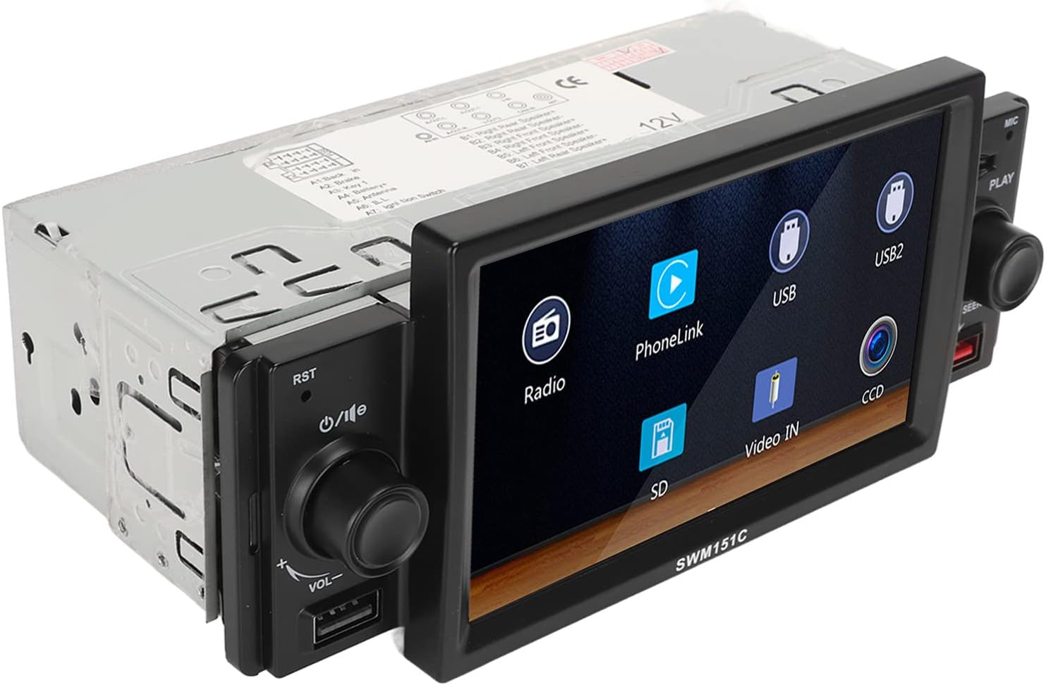 Amazon.co.jp 1 Din CarPlay Android Auto メディアプレーヤー カーオーディオ 5"タッチスクリーンカー