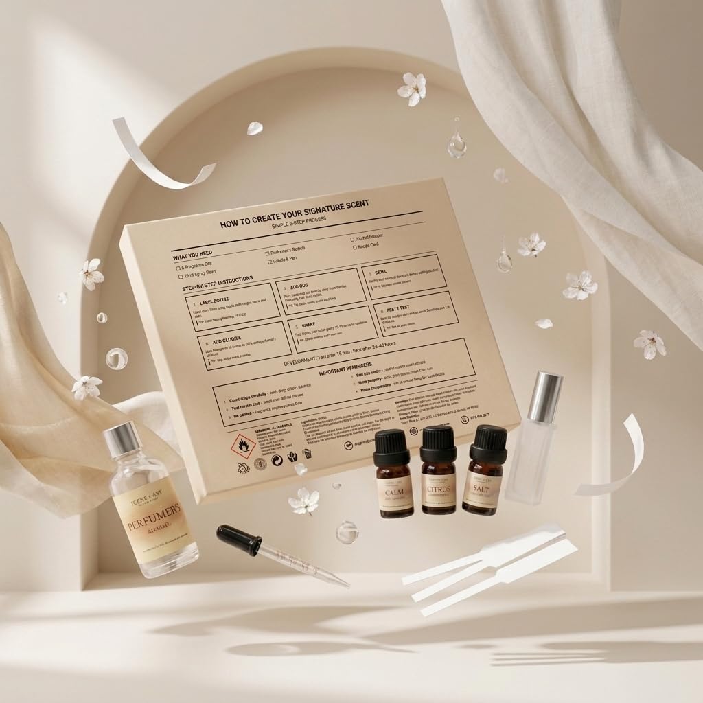 DIY Perfume Making Kit for Adults & Teens · 6 Premium Fragrance Oils, 4 Expert Recipes, Perfumer's Alcohol & 3 Glass Spray Bottles · Make Your Own Signature Scent · Unisex Craft Gift by SCENT + ART