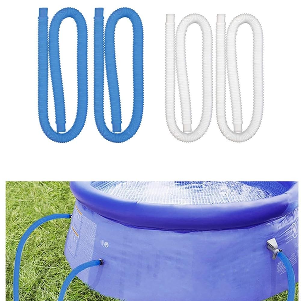 ZYWUOY Tubo di Ricambio per Pompa per Piscina, 2 Pezzi, Tubo Flessibile per Filtro per Piscina per Intex da 3,8 cm, Accessorio Tubo di Ricambio per Piscine Fuori per Terra (32 mm), Bianco